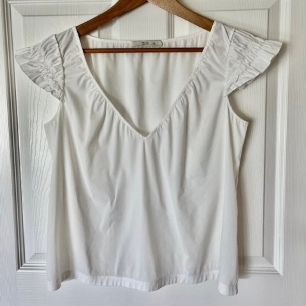 PRADA Poplin V Neck Blouse